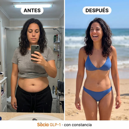 Antes y después con Sàcia GLP-1 — con constancia